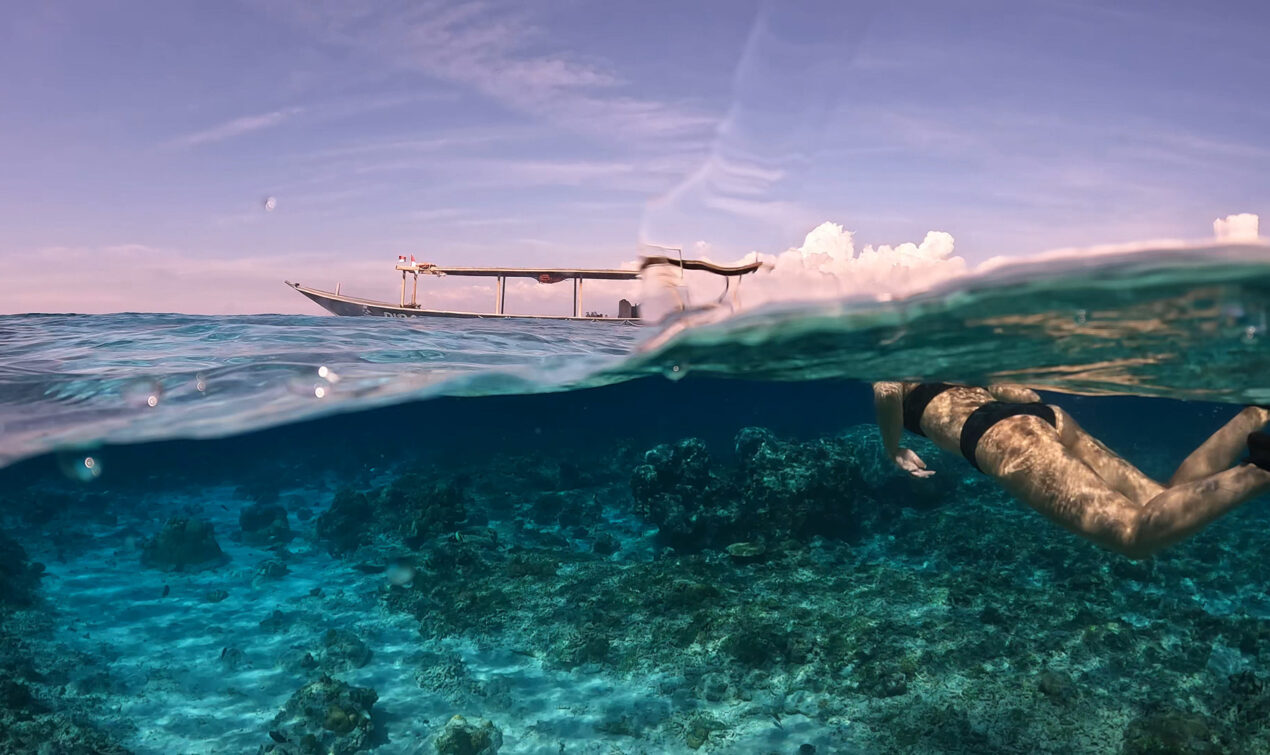 Gili Meno Unterwasserfoto Schnorcheln mit Boot
