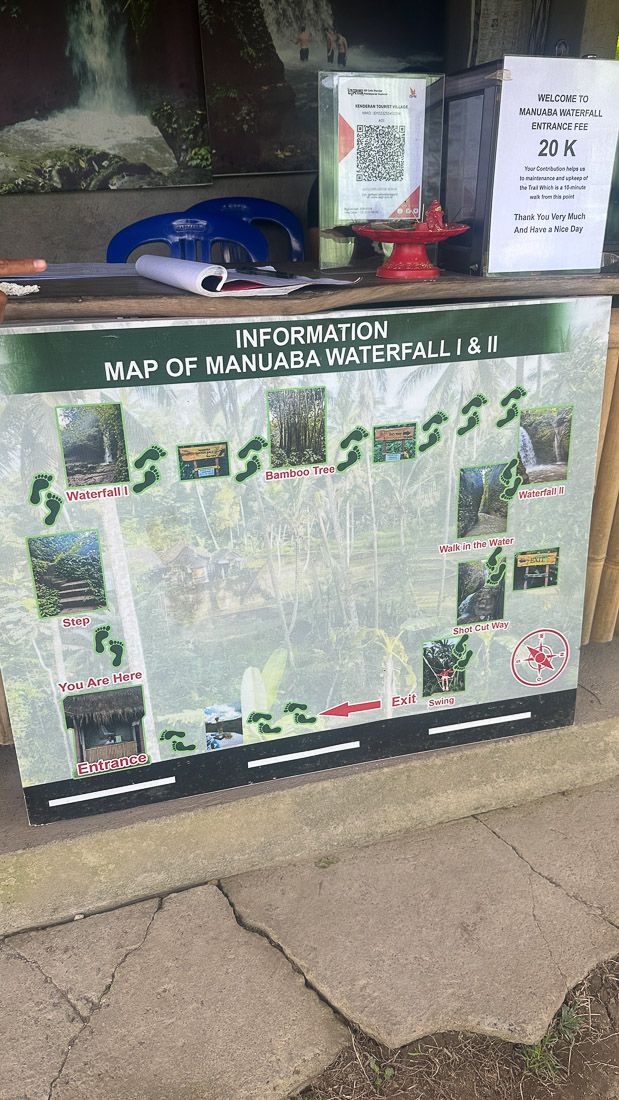Karte (Map) vom Gelände des Manuaba Waterfall
