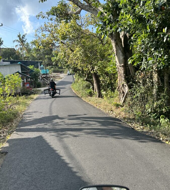 Roller auf der Straße im Landesinneren Nusa Penida